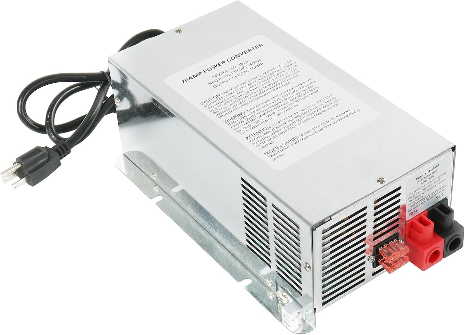 RUIANOMG RV Power Converter 75Amp Silver Box