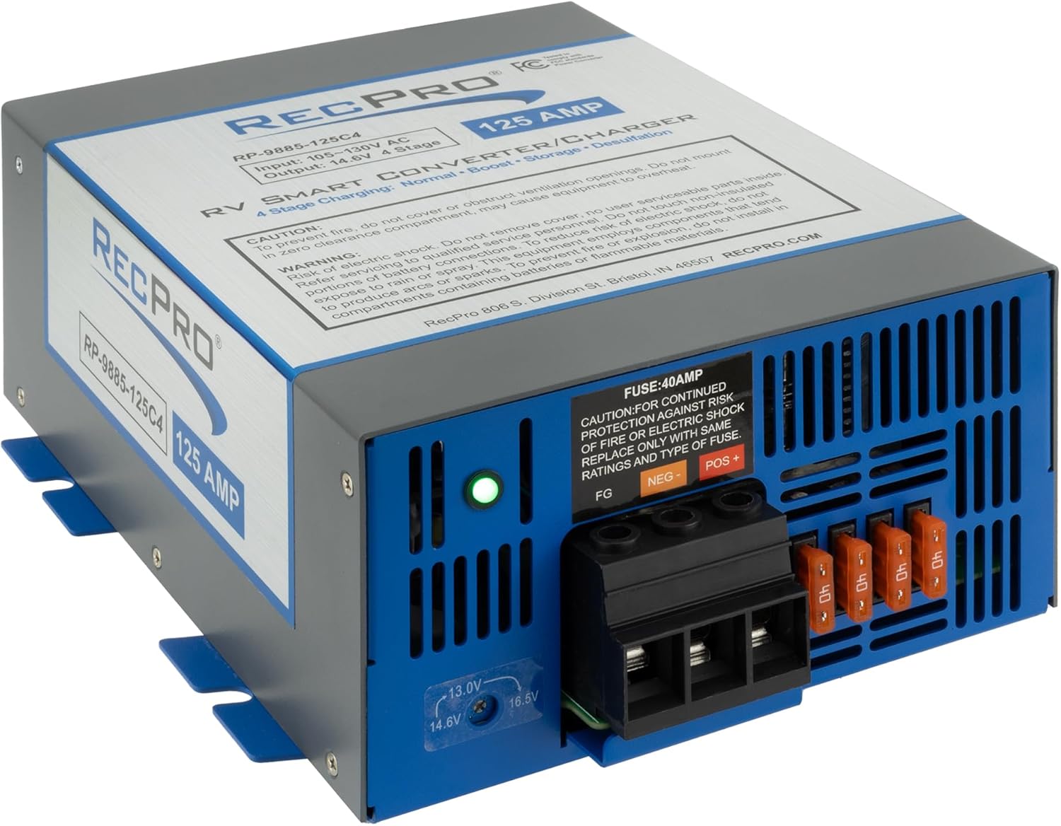 RecPro RV Power Converter installed in an RV electrical compartment