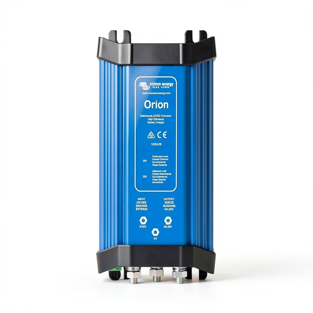 Victron Orion DC-DC converter installed in a marine dashboard