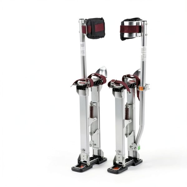 VEVOR Adjustable Aluminum Drywall Stilts 18''-30'' Silver Non‑Slip-3