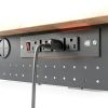 60" Work Bench Adjustable Height with Storage Shelf, Max Load 2000 LBS Heavy Duty Rubberwood Tabletop with Pegboard, LED Light, Built-in Power Strip for Woodworking Shop, Garage, Home-5
