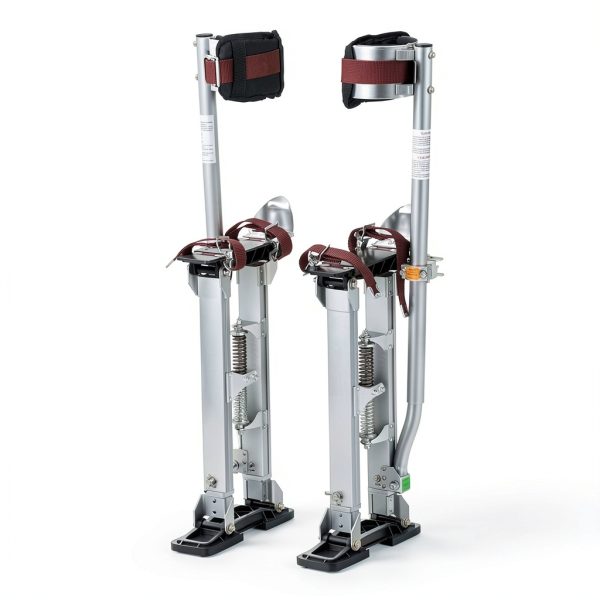 VEVOR Adjustable Aluminum Drywall Stilts 18''-30'' Silver Non‑Slip-8