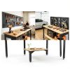 60" Work Bench Adjustable Height with Storage Shelf, Max Load 2000 LBS Heavy Duty Rubberwood Tabletop with Pegboard, LED Light, Built-in Power Strip for Woodworking Shop, Garage, Home-8