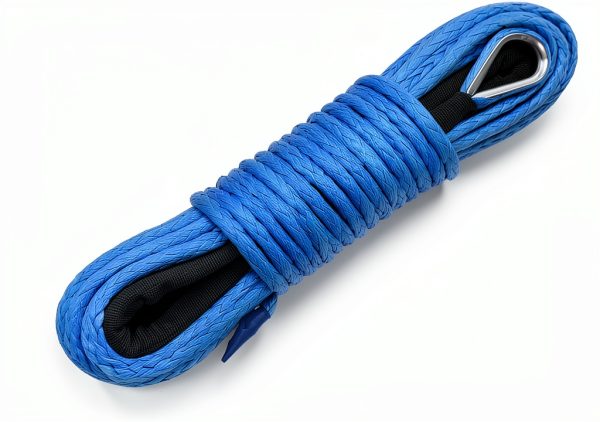 Synthetic Winch Line Cable 1/4" x 50ft 10000lb Ucreative Blue-0