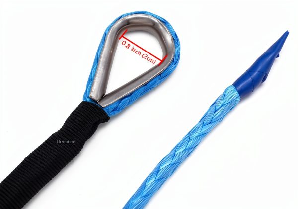 Synthetic Winch Line Cable 1/4" x 50ft 10000lb Ucreative Blue-2