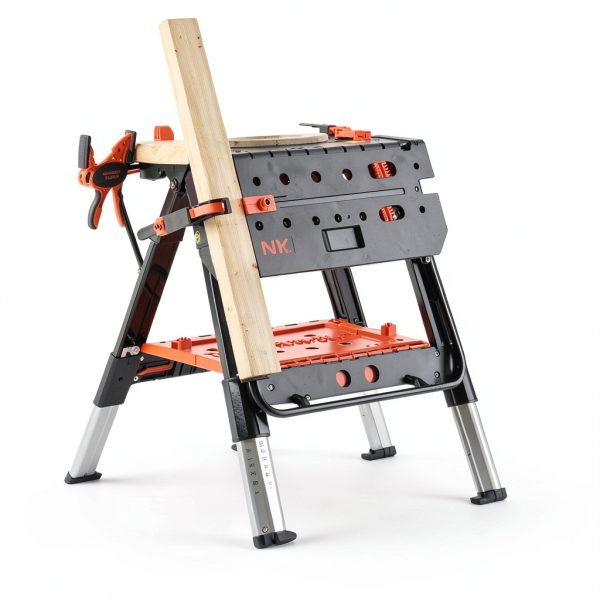 Pony Portable Folding Work Table 2-in-1 Sawhorse Workbench 31"W x 25"D-8