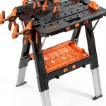 Pony Portable Folding Work Table 2-in-1 Sawhorse Workbench 31"W x 25"D-0