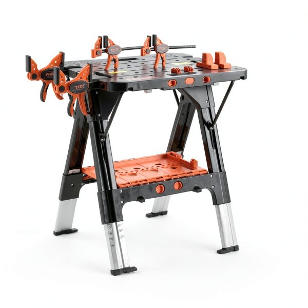 Pony Portable Folding Work Table 2-in-1 Sawhorse Workbench 31"W x 25"D-3