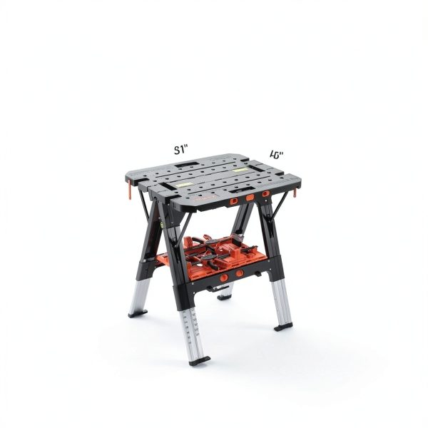 Pony Portable Folding Work Table 2-in-1 Sawhorse Workbench 31"W x 25"D-7