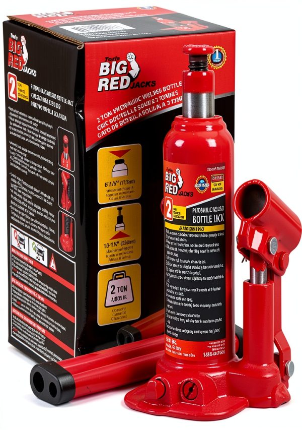 Hydraulic Bottle Jack 2 Ton BIG RED TAM90203B Red Welded Design-0