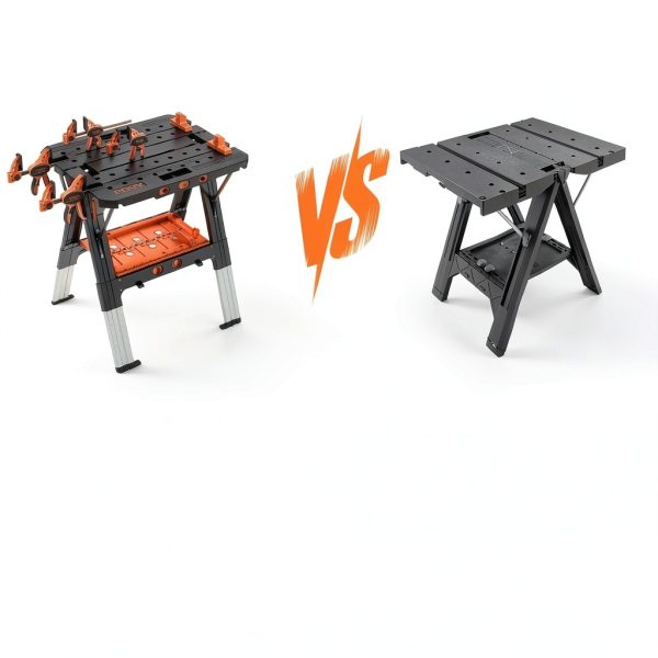 Pony Portable Folding Work Table 2-in-1 Sawhorse Workbench 31"W x 25"D-1