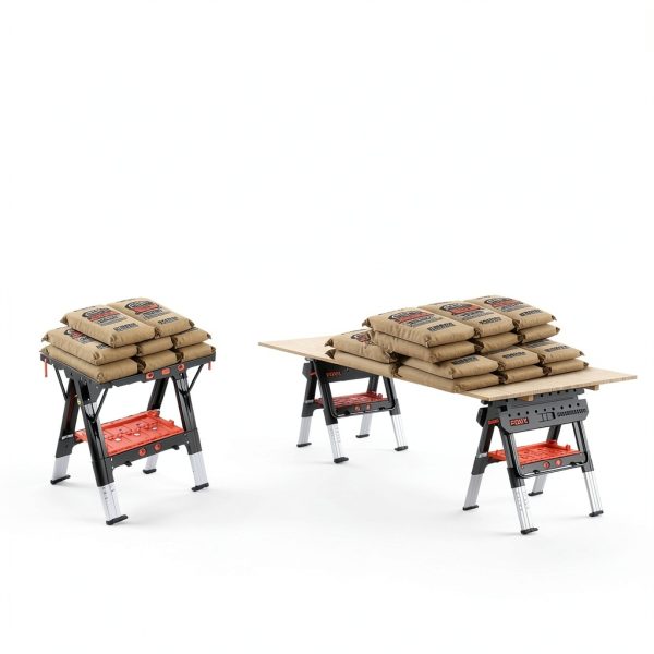 Pony Portable Folding Work Table 2-in-1 Sawhorse Workbench 31"W x 25"D-4